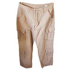 New Med Khaki Cargo Pants Light Tan Medium 8 pockets